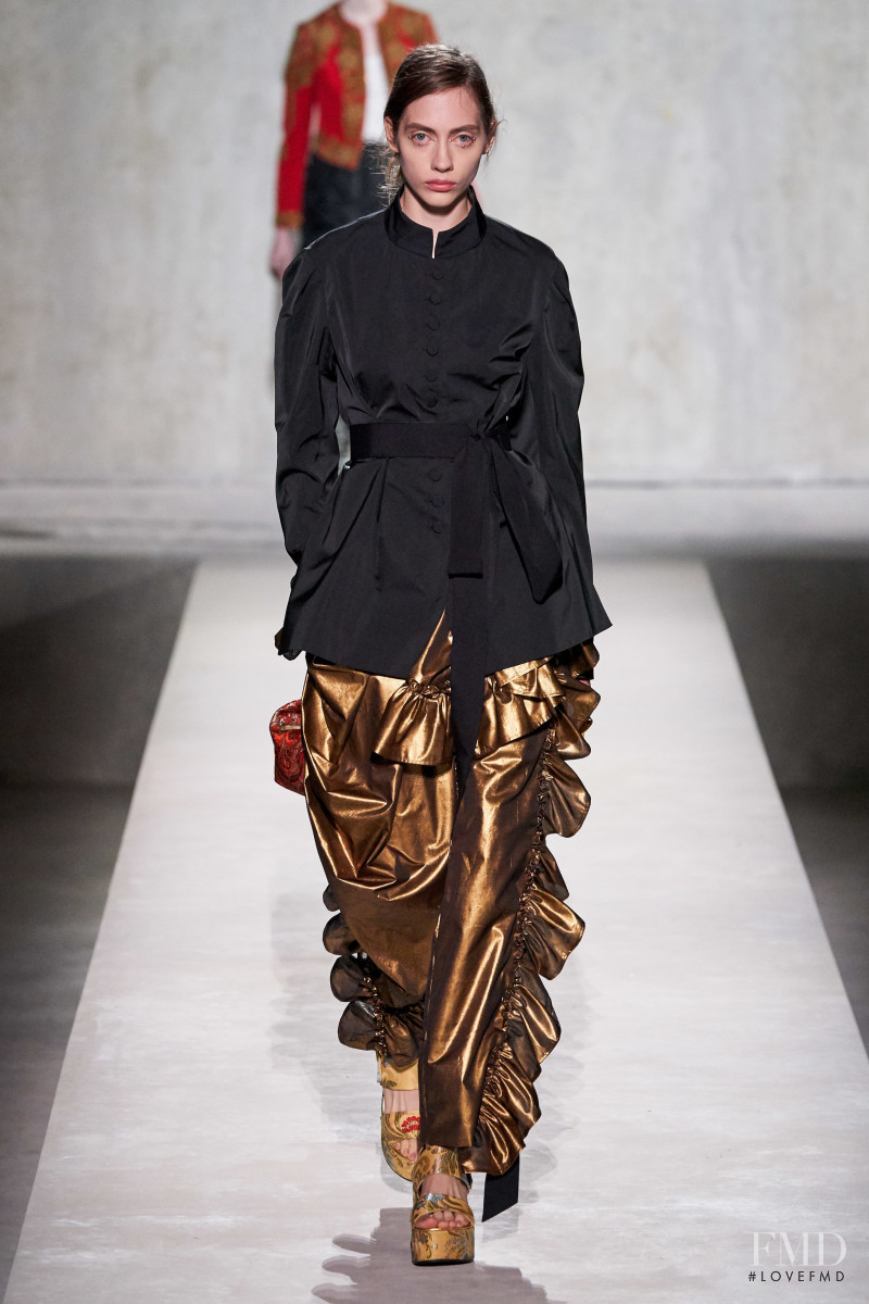 Odette Pavlova featured in  the Dries van Noten fashion show for Spring/Summer 2020