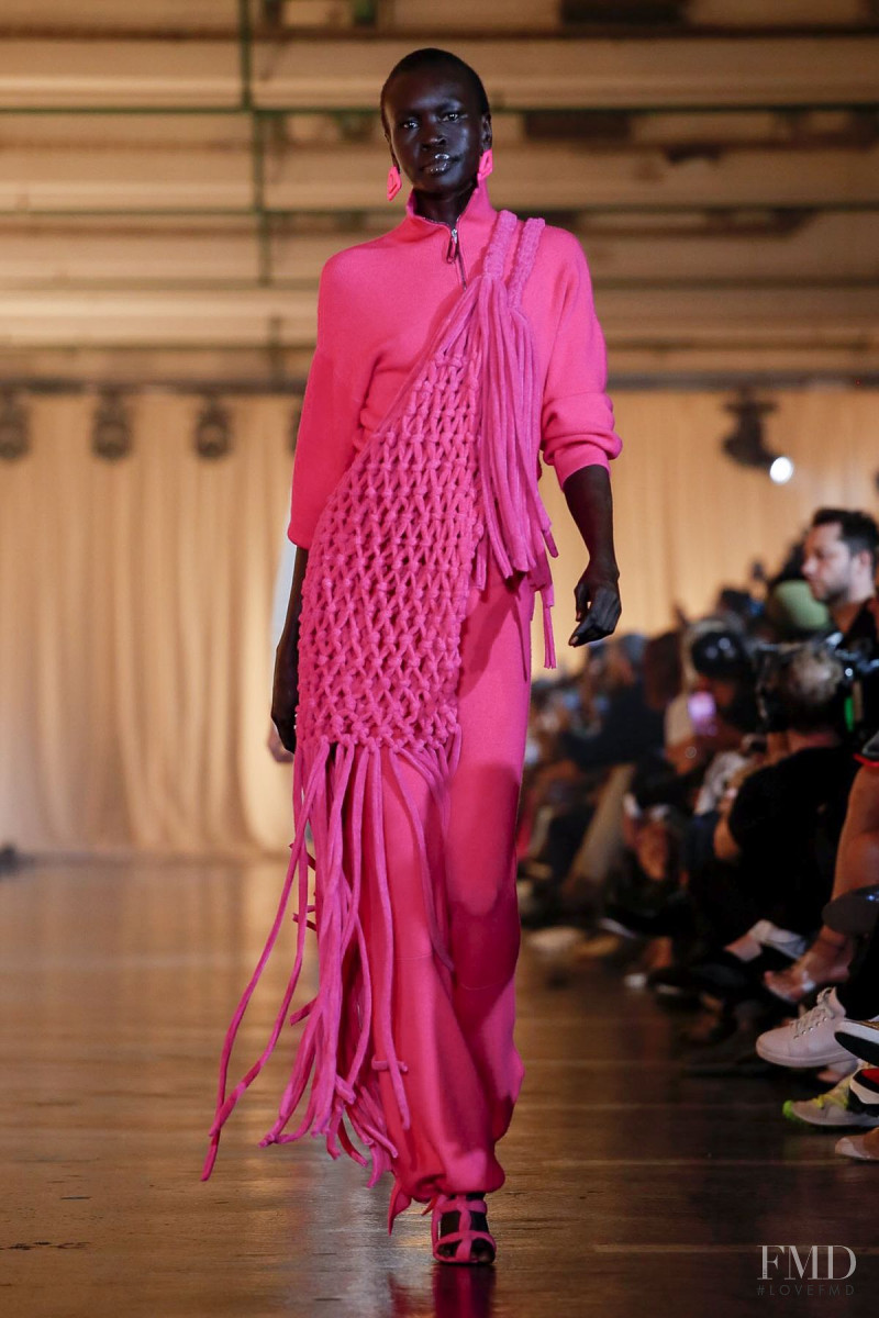 Alek Wek featured in  the Off-White fashion show for Spring/Summer 2020