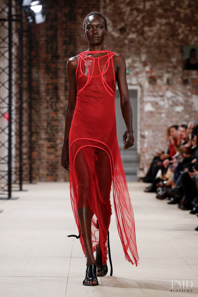 Alek Wek featured in  the Ann Demeulemeester fashion show for Spring/Summer 2020