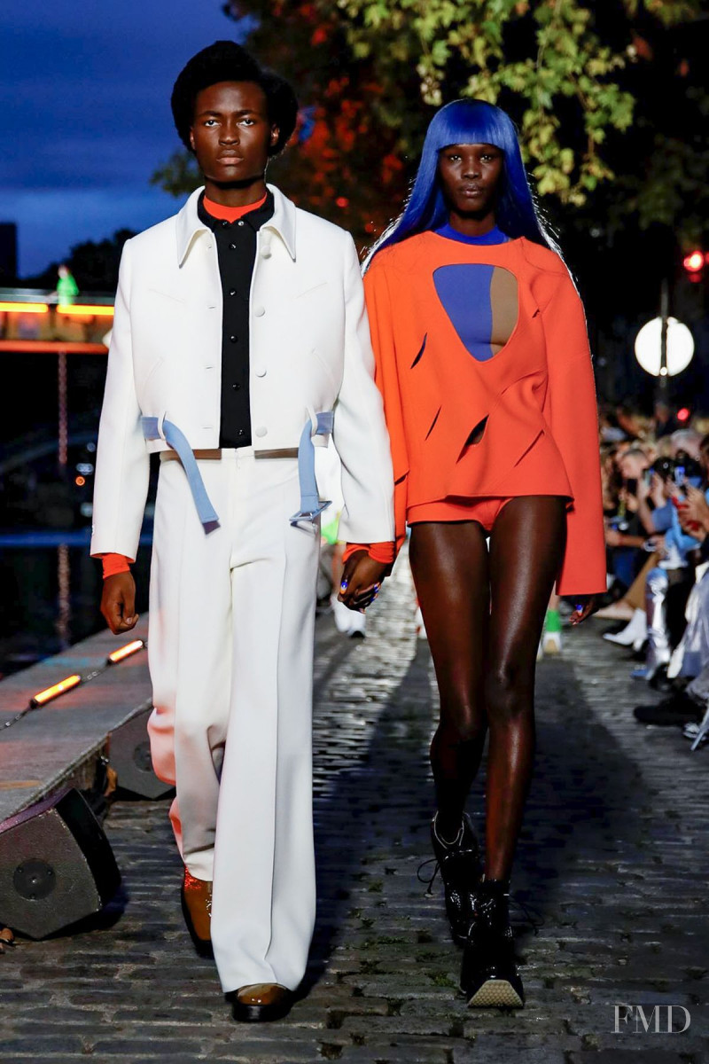 Shanelle Nyasiase featured in  the André Courrèges fashion show for Spring/Summer 2020
