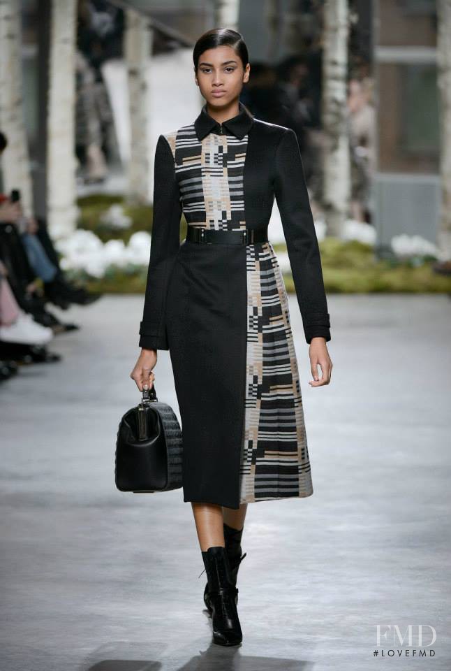 Imaan Hammam featured in  the Boss by Hugo Boss fashion show for Autumn/Winter 2014