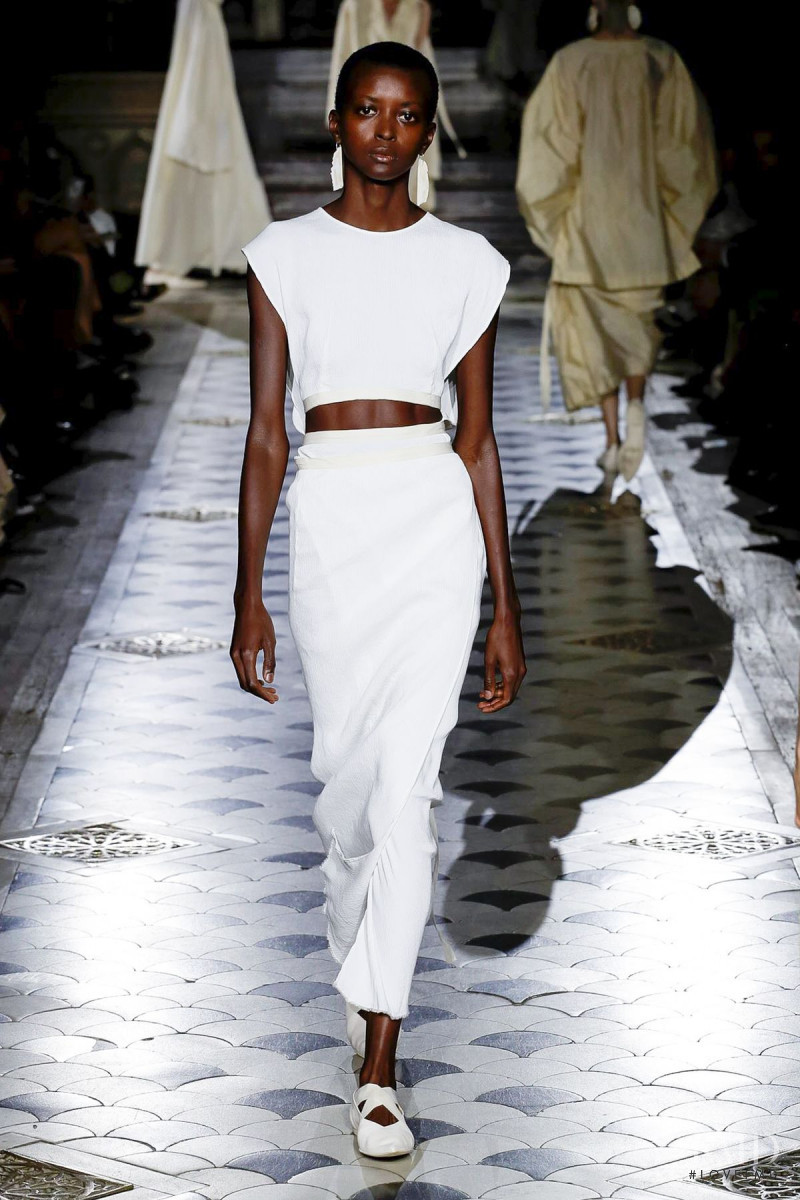 Amira Pinheiro featured in  the Uma Wang fashion show for Spring/Summer 2020