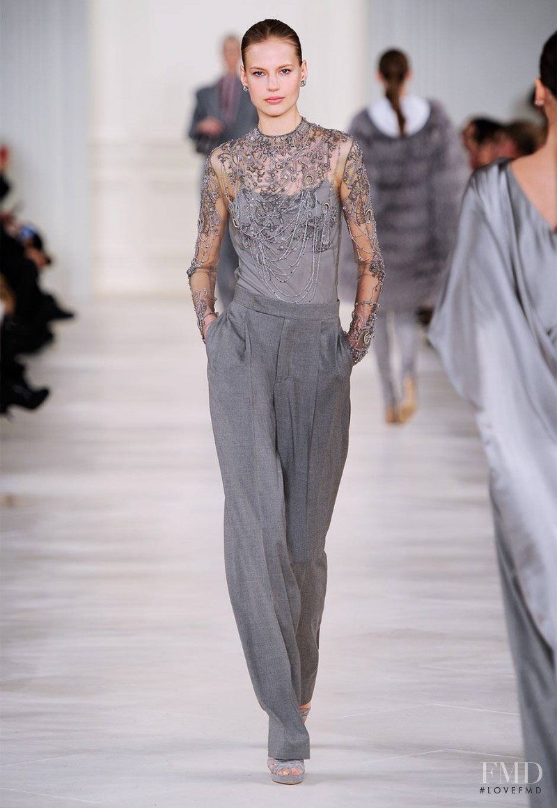 Elisabeth Erm featured in  the Ralph Lauren Collection fashion show for Autumn/Winter 2014