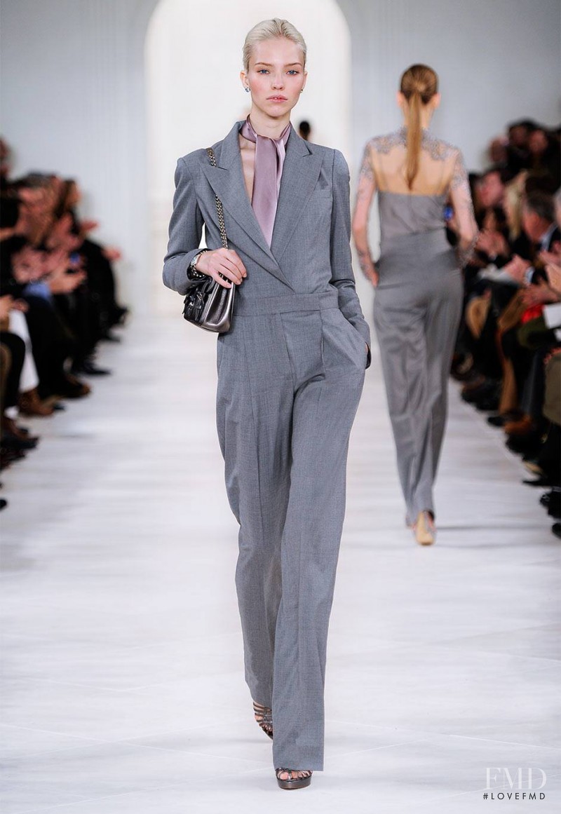 Sasha Luss featured in  the Ralph Lauren Collection fashion show for Autumn/Winter 2014