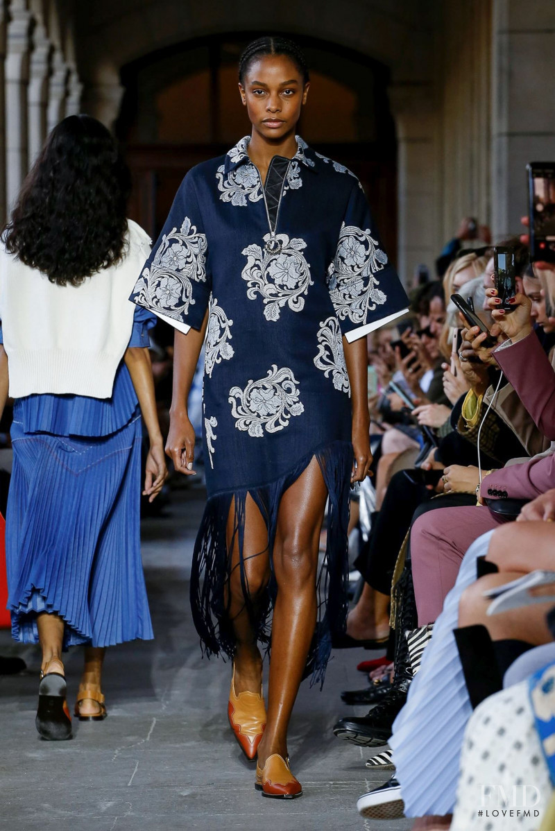 Karly Loyce featured in  the Cedric Charlier fashion show for Spring/Summer 2020