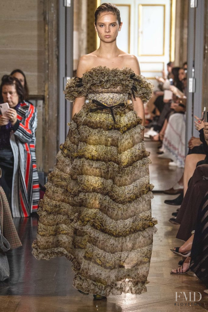 Giselle Norman featured in  the Giambattista Valli fashion show for Spring/Summer 2020