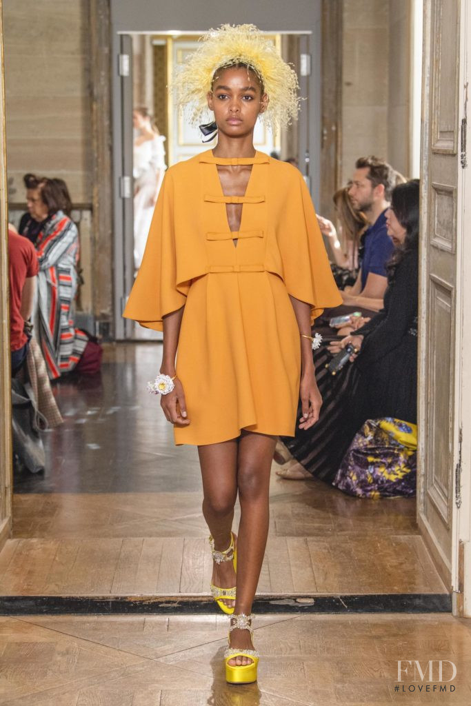 Blesnya Minher featured in  the Giambattista Valli fashion show for Spring/Summer 2020