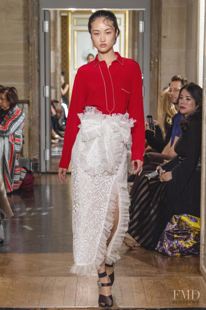 Jing Wen featured in  the Giambattista Valli fashion show for Spring/Summer 2020
