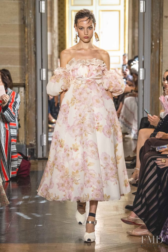 Caroline Knudsen featured in  the Giambattista Valli fashion show for Spring/Summer 2020