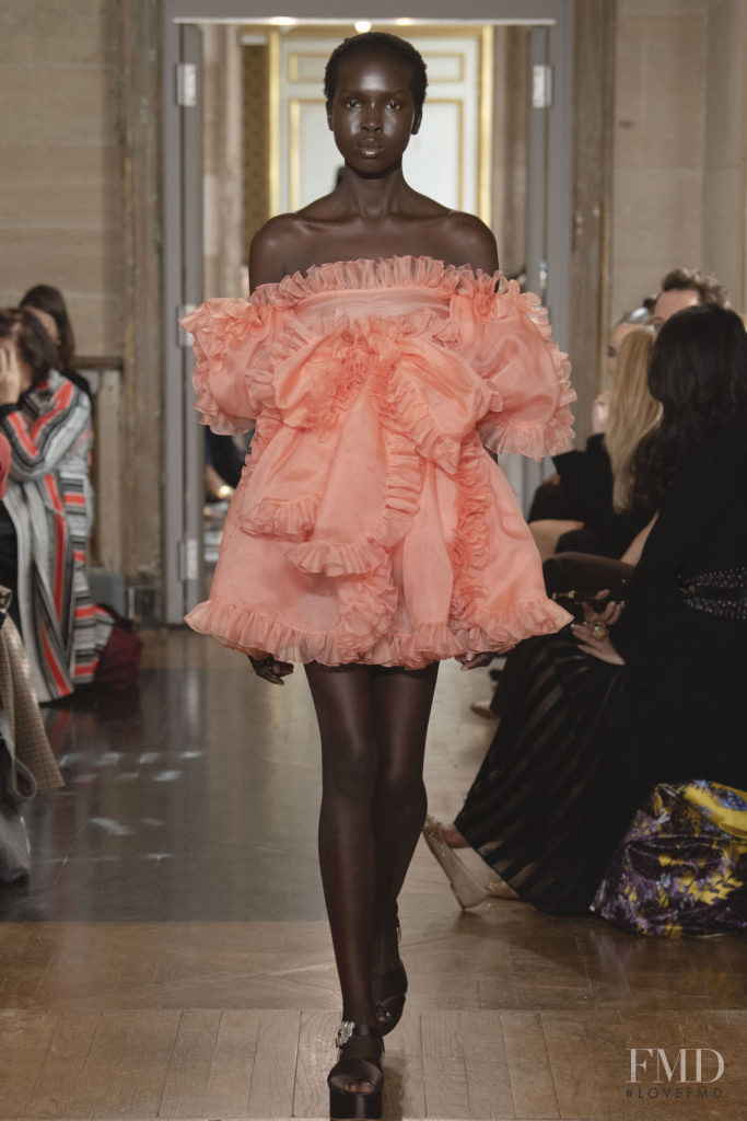 Ajok Madel featured in  the Giambattista Valli fashion show for Spring/Summer 2020