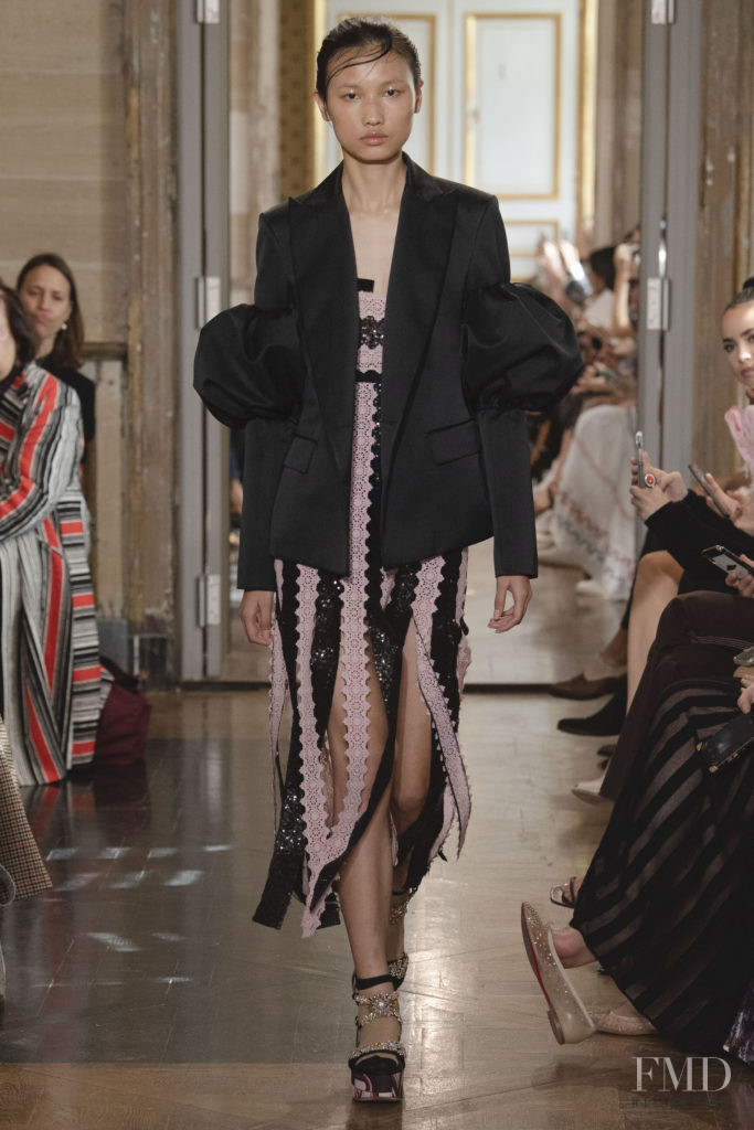 Ning Jinyi featured in  the Giambattista Valli fashion show for Spring/Summer 2020