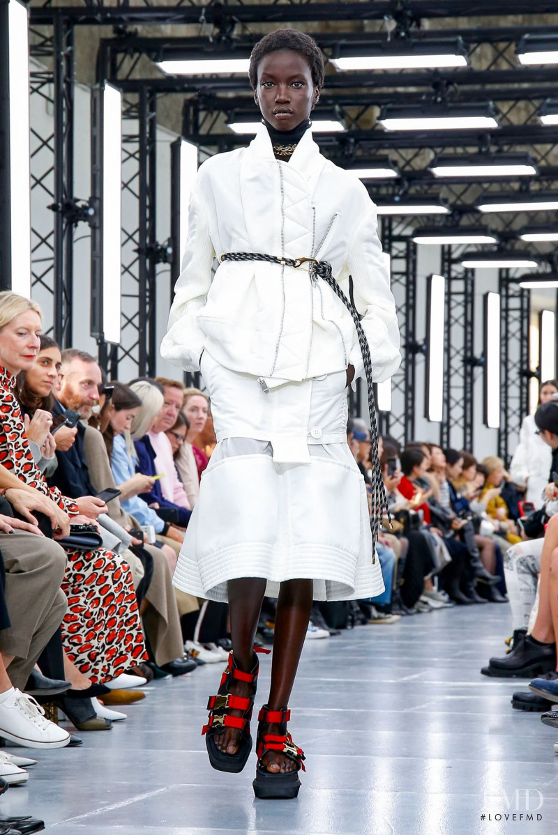 Anok Yai featured in  the Sacai fashion show for Spring/Summer 2020