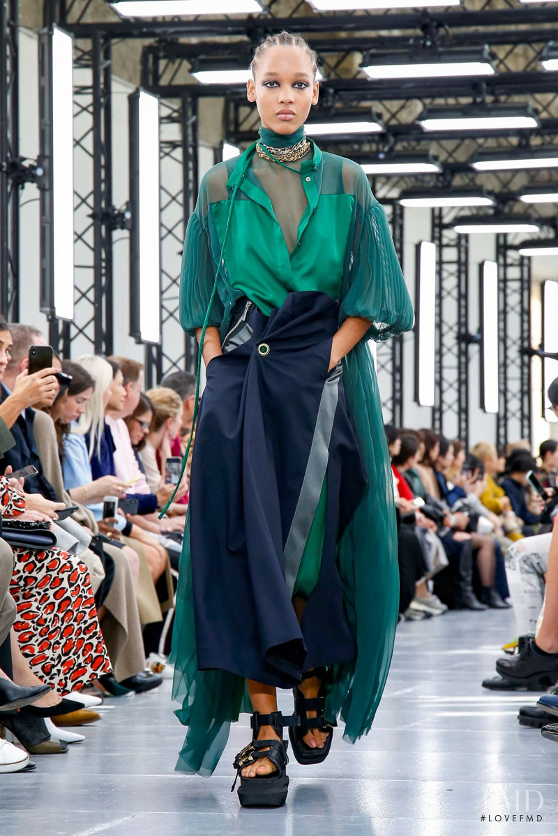 Sculy Mejia Escobosa featured in  the Sacai fashion show for Spring/Summer 2020