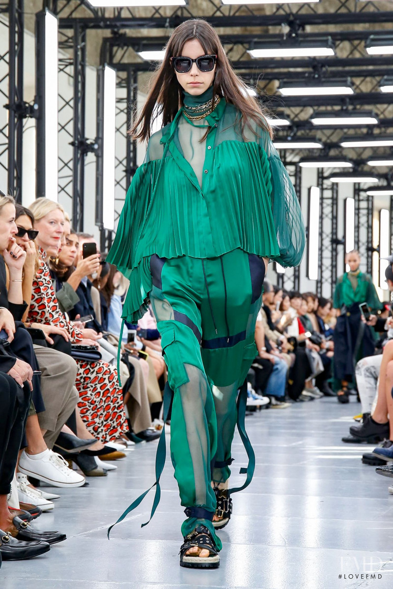 Manuela Miloqui featured in  the Sacai fashion show for Spring/Summer 2020