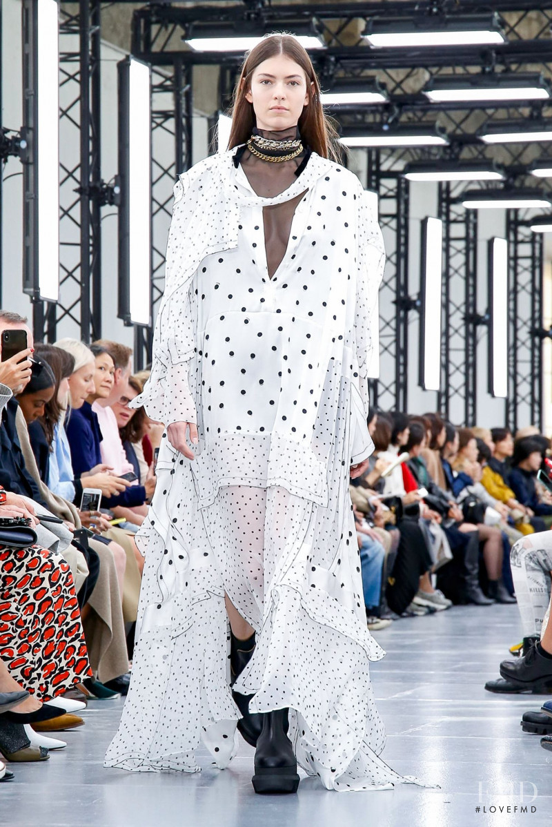 Alberte Mortensen featured in  the Sacai fashion show for Spring/Summer 2020