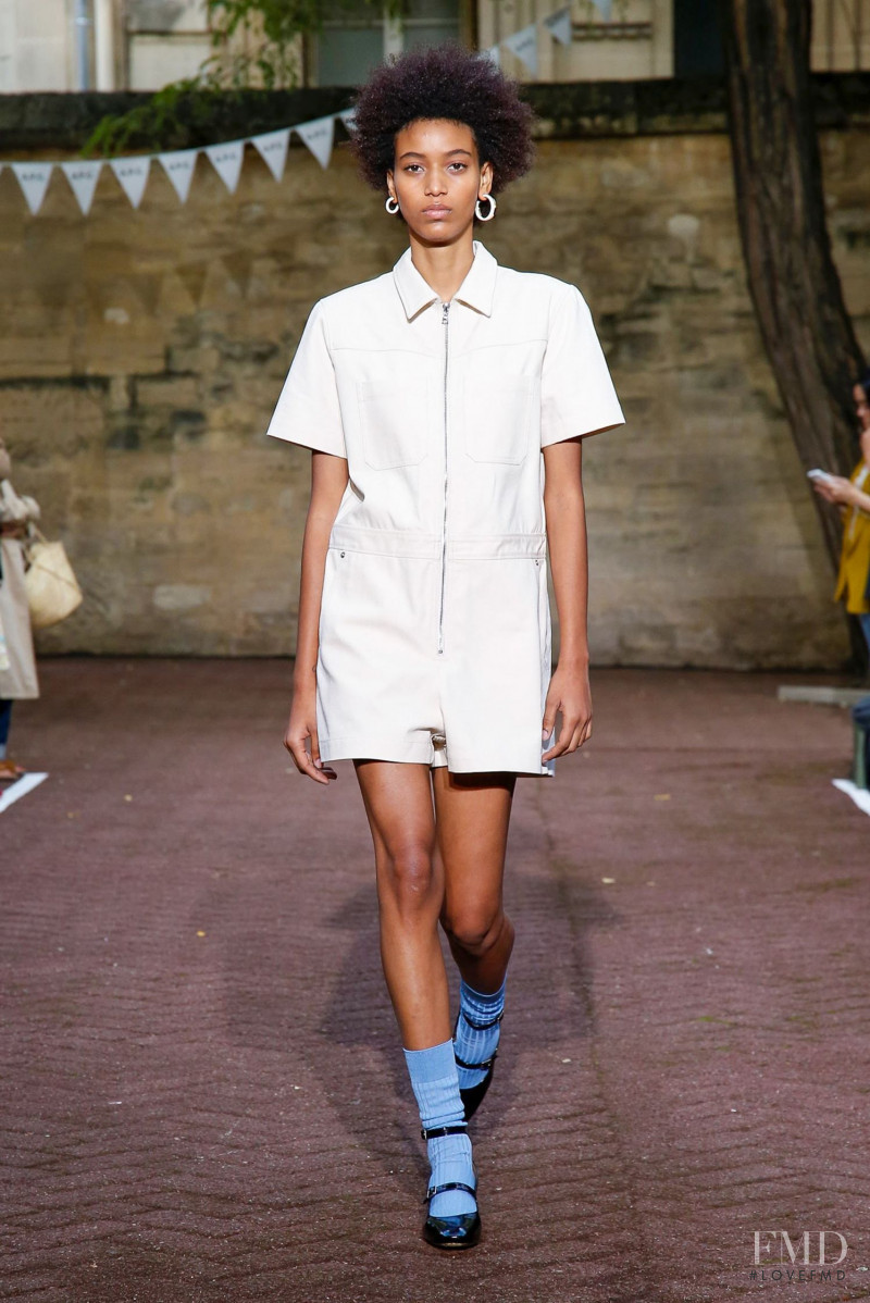 Manuela Sanchez featured in  the A.P.C. fashion show for Spring/Summer 2020