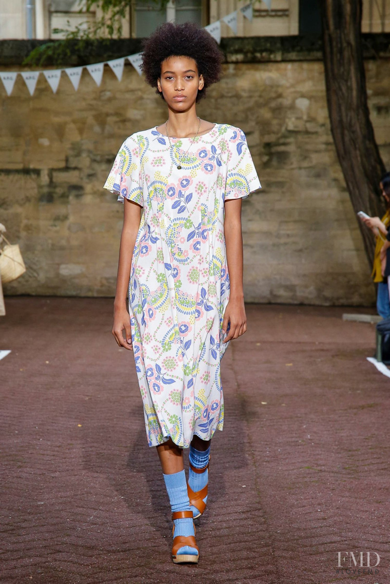 Manuela Sanchez featured in  the A.P.C. fashion show for Spring/Summer 2020