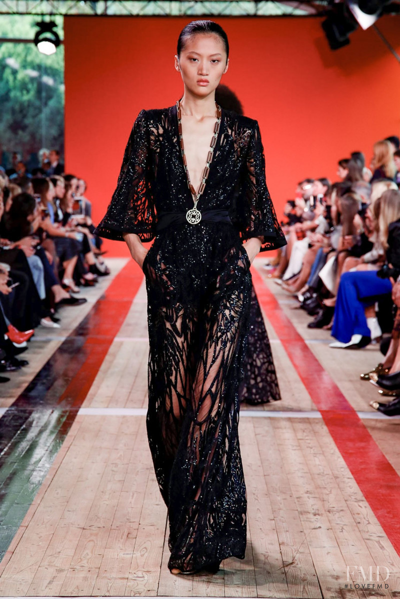 Yilan Hua featured in  the Elie Saab fashion show for Spring/Summer 2020