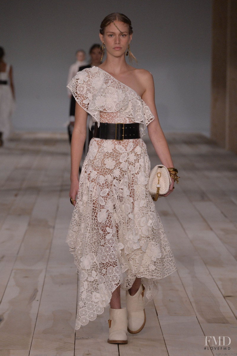 Nikki McGuire featured in  the Alexander McQueen fashion show for Spring/Summer 2020