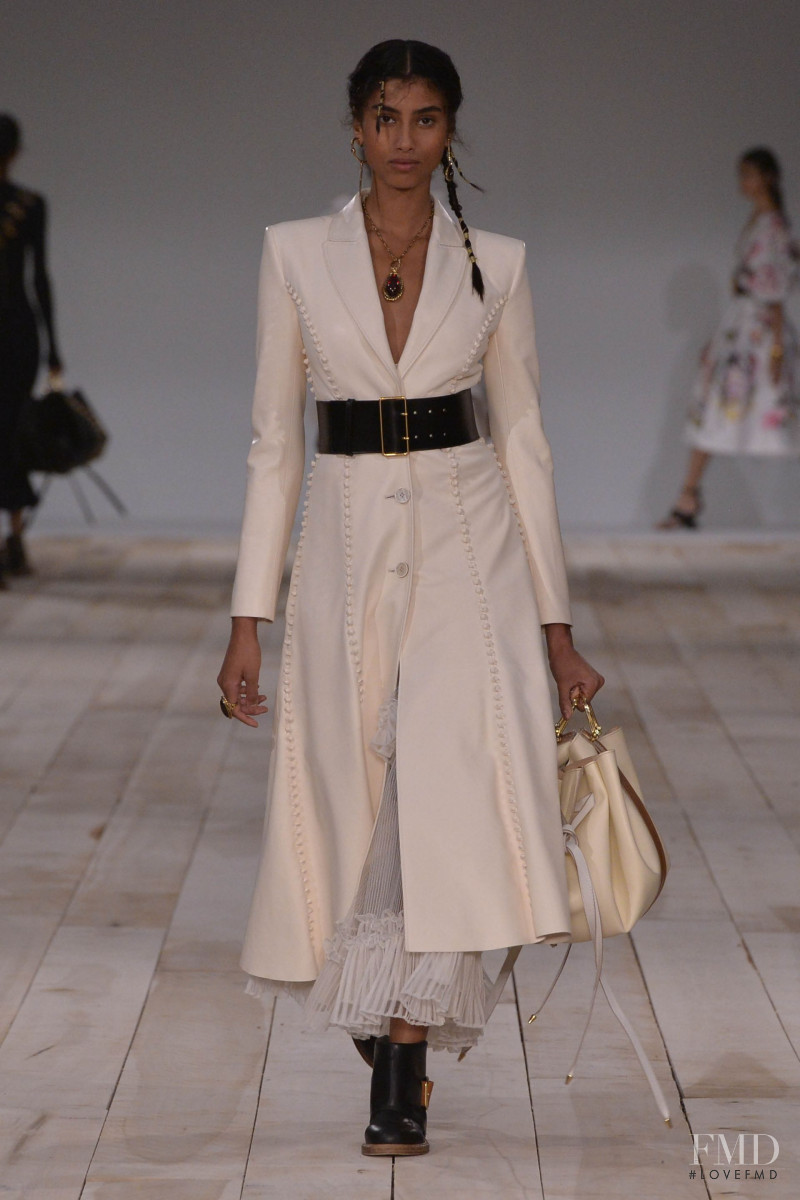 Imaan Hammam featured in  the Alexander McQueen fashion show for Spring/Summer 2020