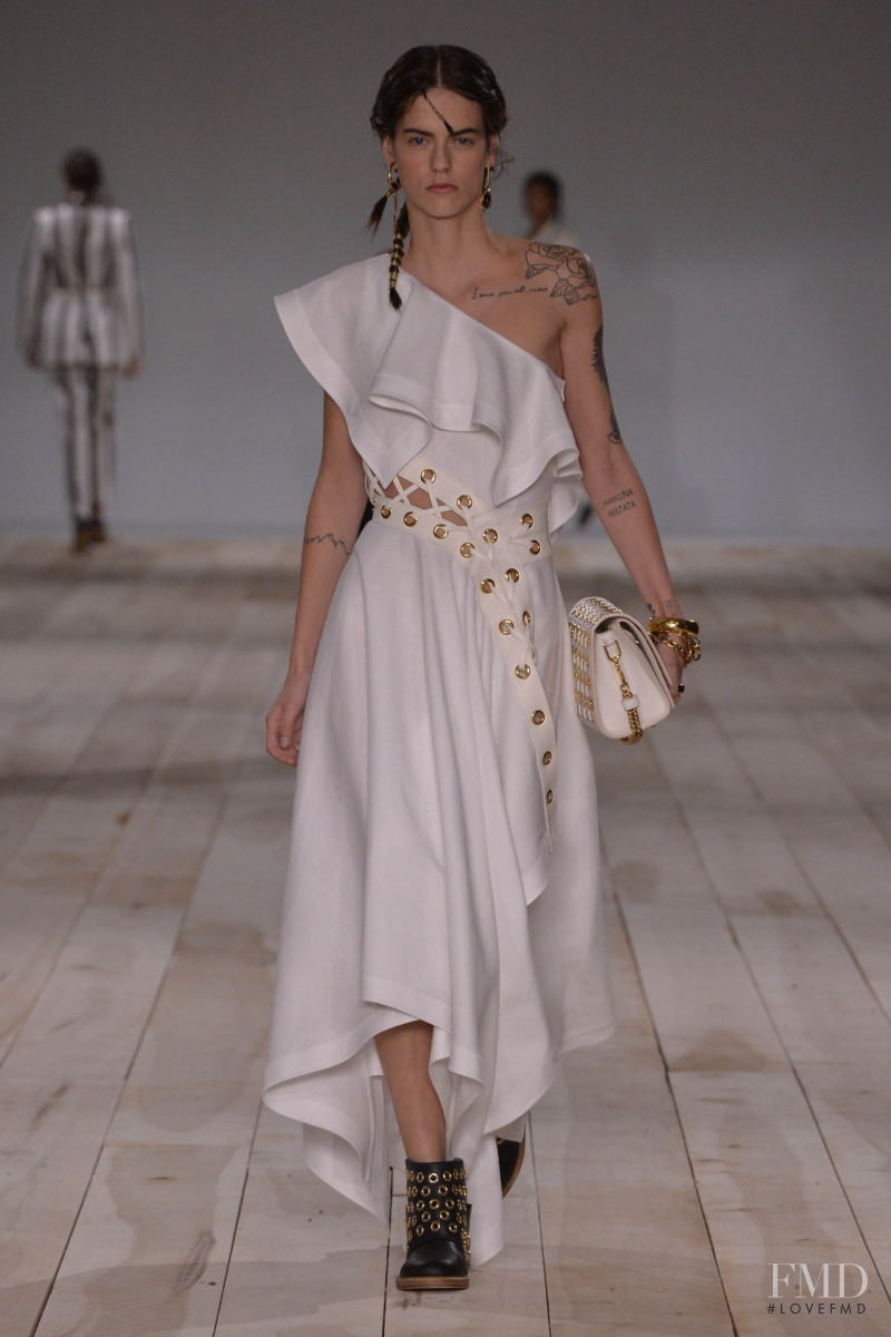 Miriam Sanchez featured in  the Alexander McQueen fashion show for Spring/Summer 2020