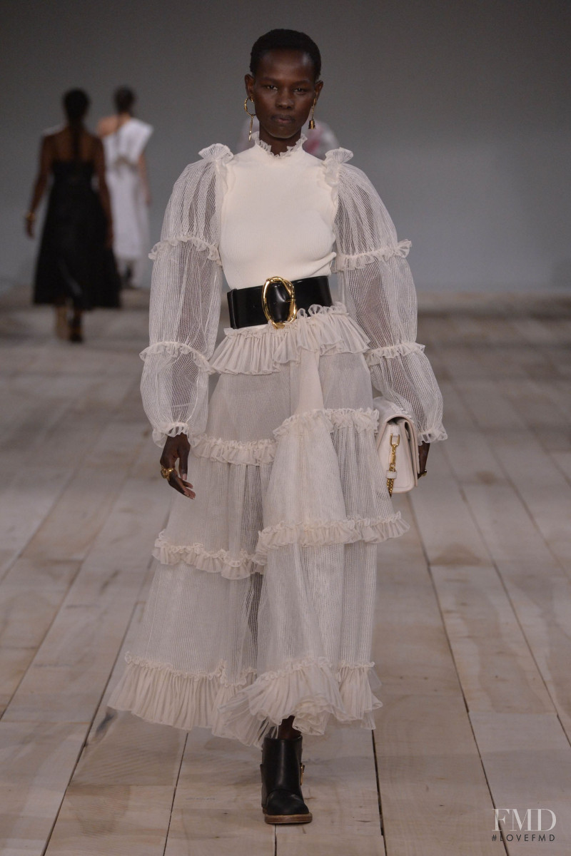 Shanelle Nyasiase featured in  the Alexander McQueen fashion show for Spring/Summer 2020