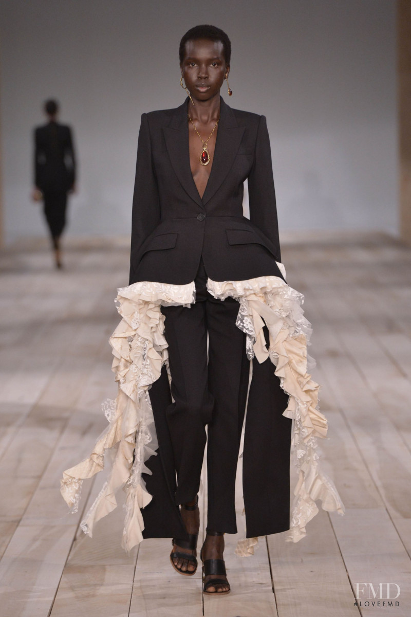 Ajok Madel featured in  the Alexander McQueen fashion show for Spring/Summer 2020