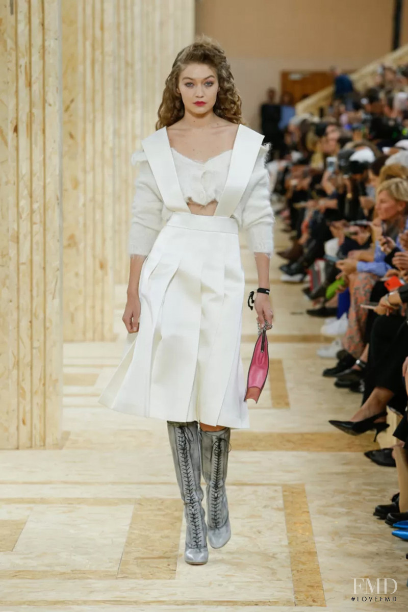 Gigi Hadid featured in  the Miu Miu fashion show for Spring/Summer 2020