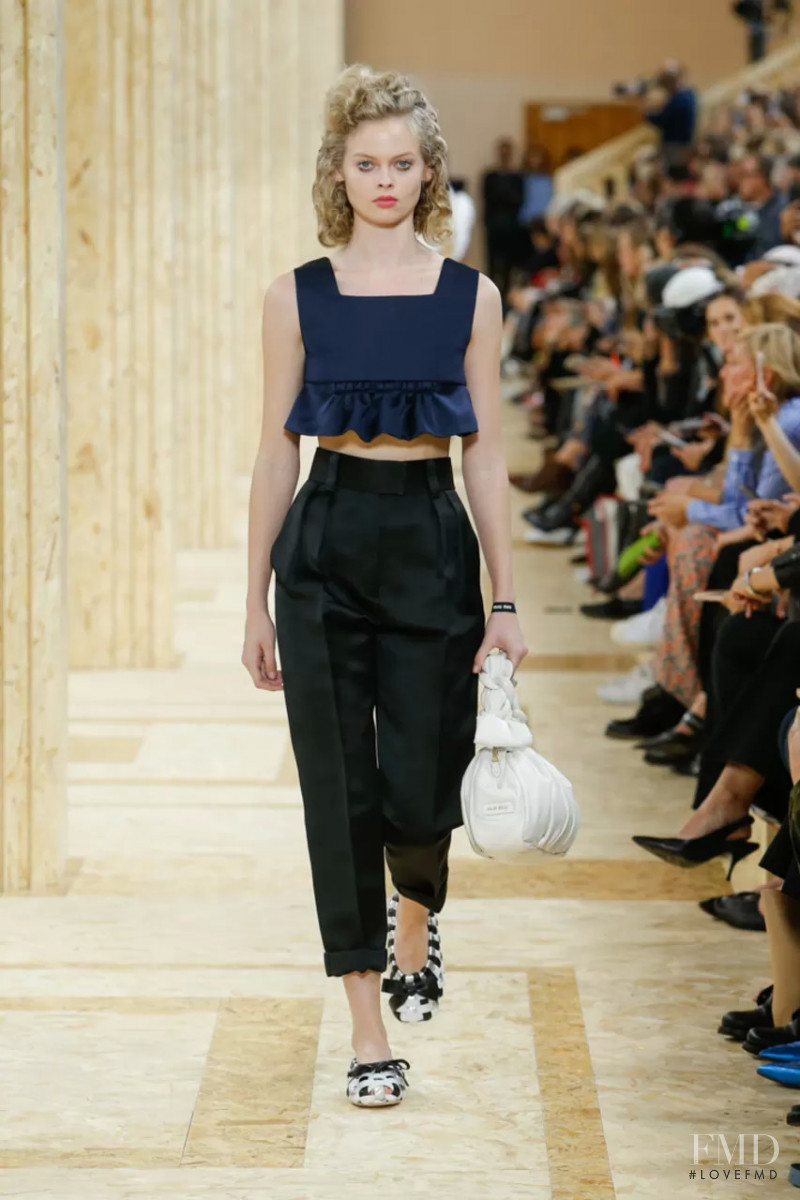 Holly Magson featured in  the Miu Miu fashion show for Spring/Summer 2020