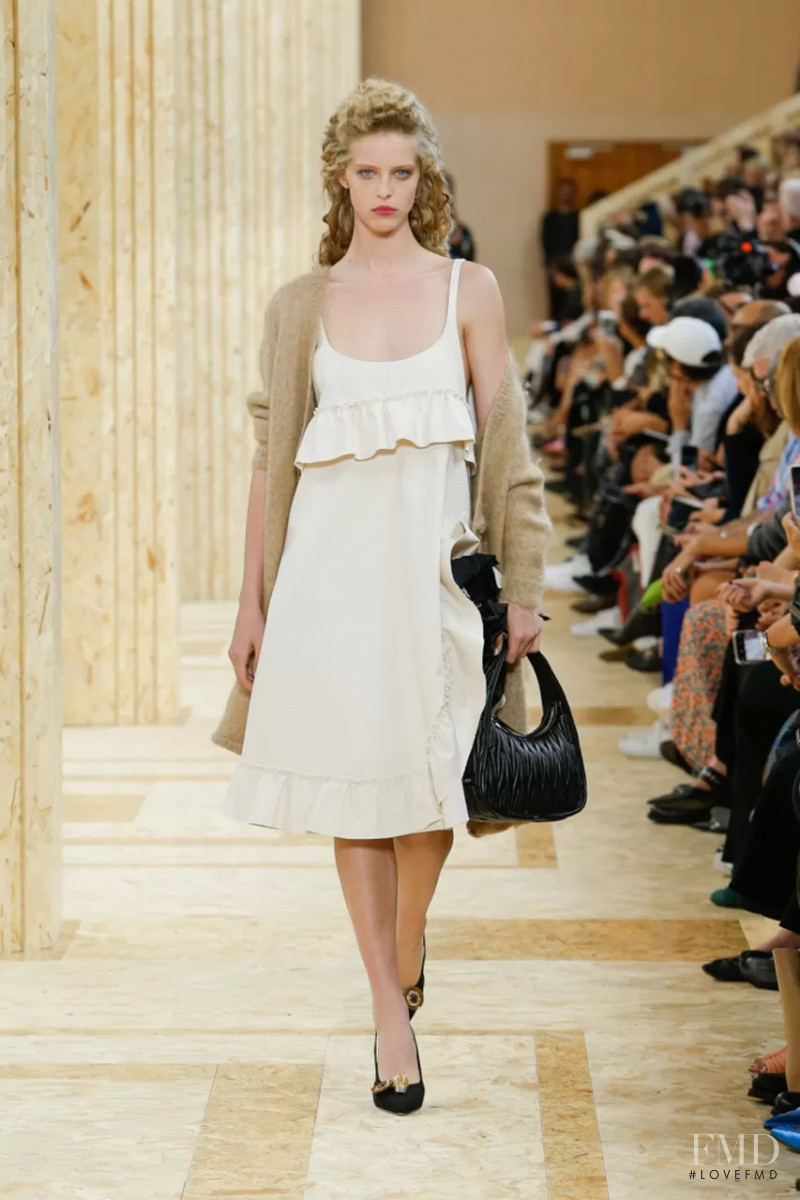 Abby Champion featured in  the Miu Miu fashion show for Spring/Summer 2020
