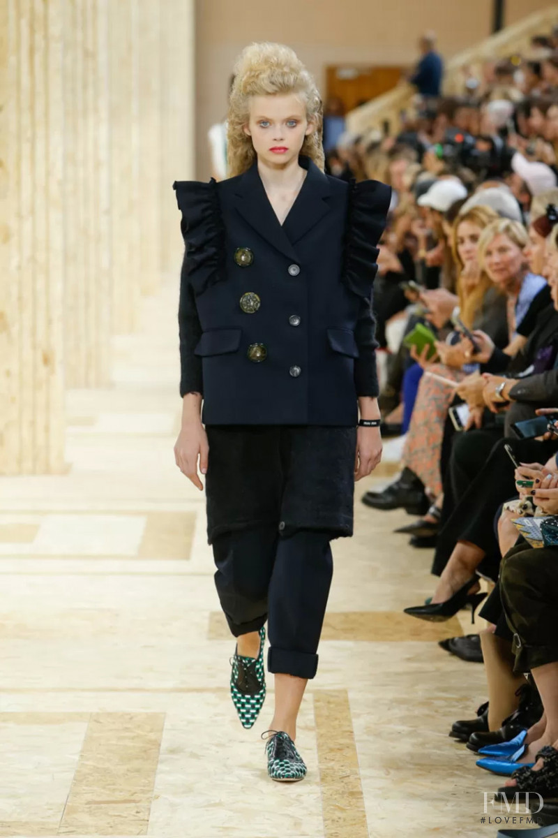 Evie Harris featured in  the Miu Miu fashion show for Spring/Summer 2020