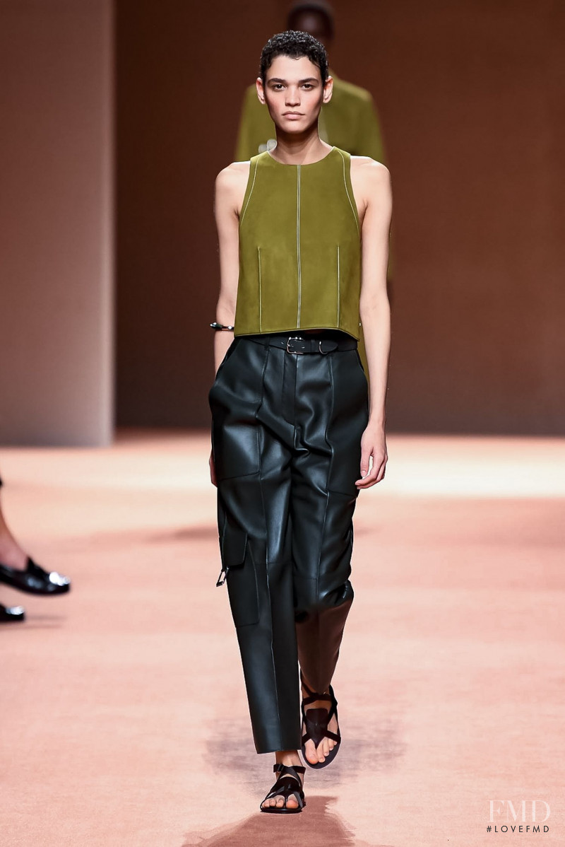 Kerolyn Soares featured in  the Hermès fashion show for Spring/Summer 2020