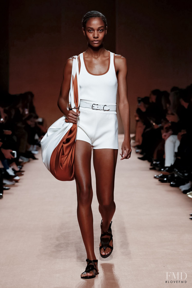 Karly Loyce featured in  the Hermès fashion show for Spring/Summer 2020