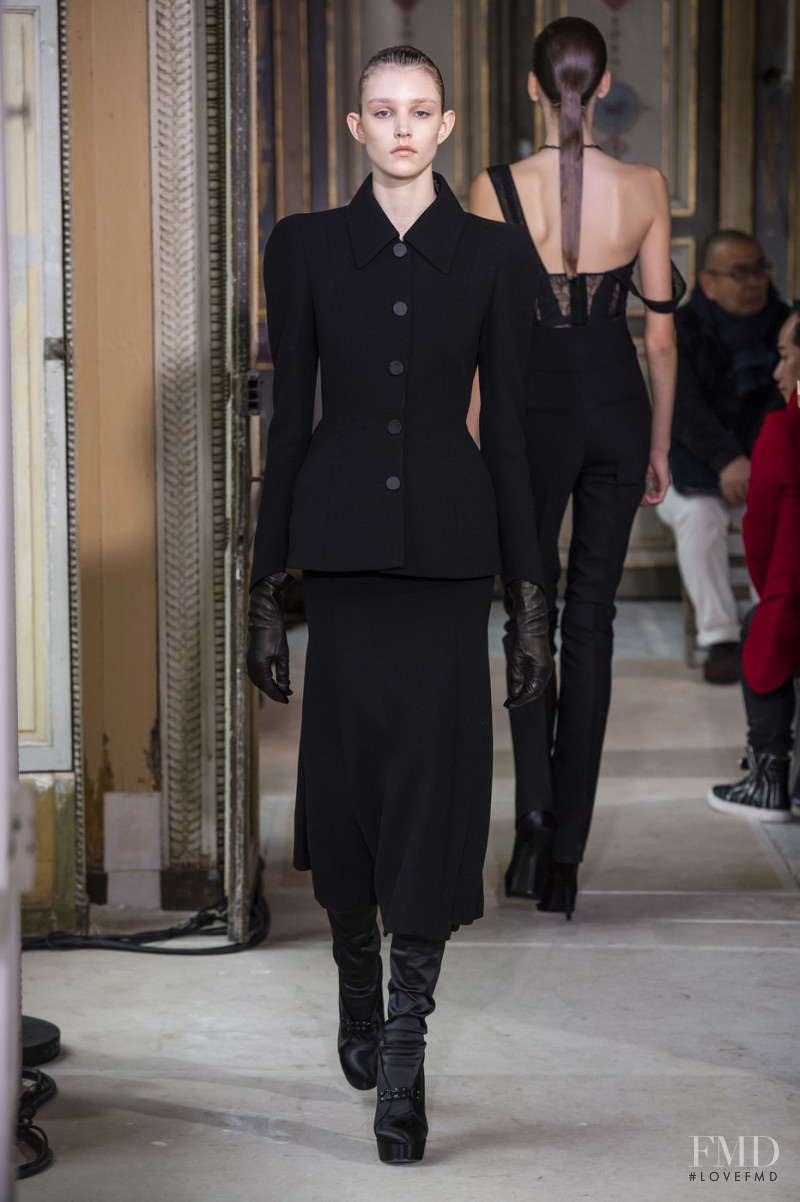 Nastya Shamanina featured in  the Olivier Theyskens fashion show for Autumn/Winter 2019