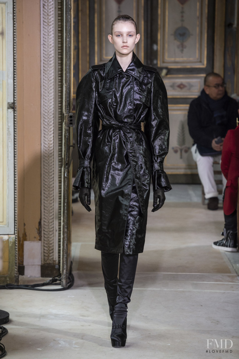 Nastya Shamanina featured in  the Olivier Theyskens fashion show for Autumn/Winter 2019