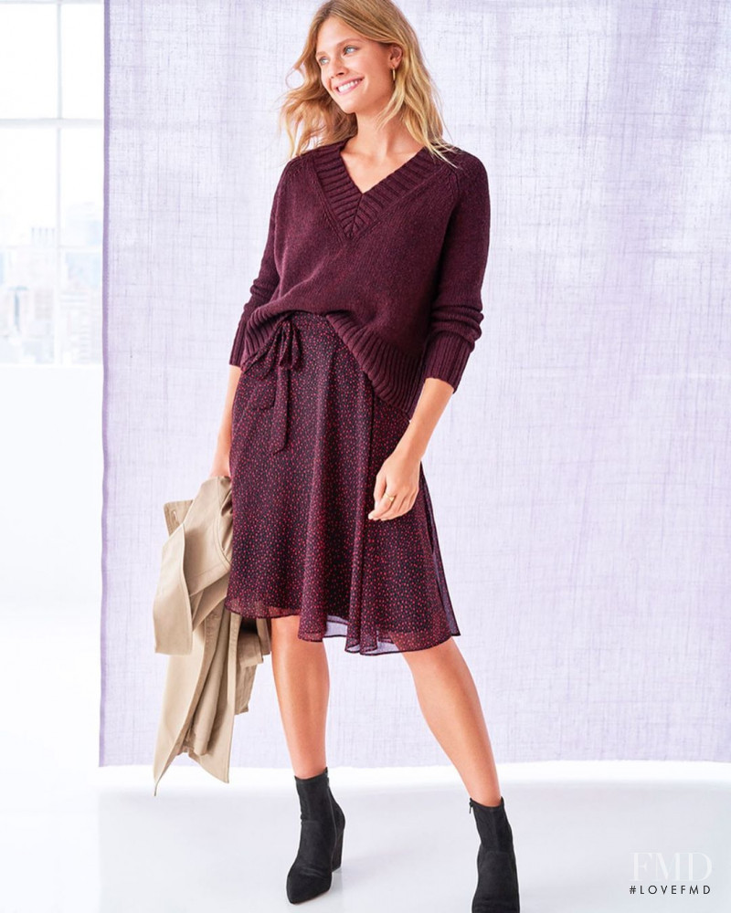 Constance Jablonski featured in  the Ann Taylor advertisement for Fall 2019