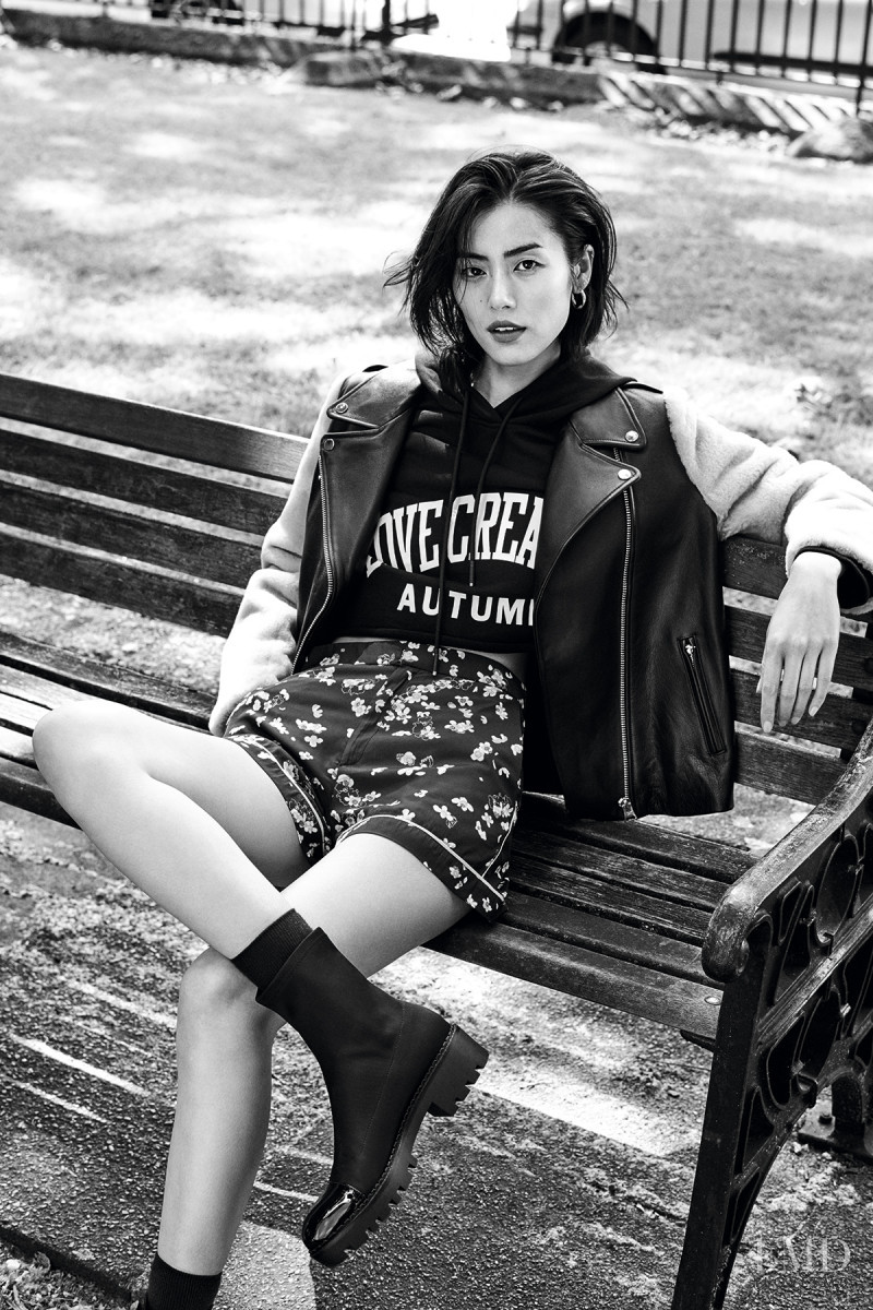 Liu Wen featured in  the Dazzle Fashion advertisement for Fall 2018