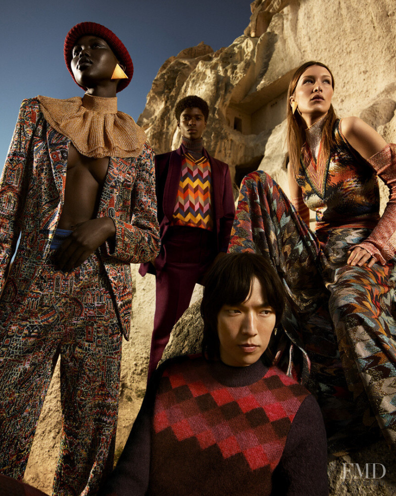 Adut Akech Bior featured in  the Missoni advertisement for Autumn/Winter 2019