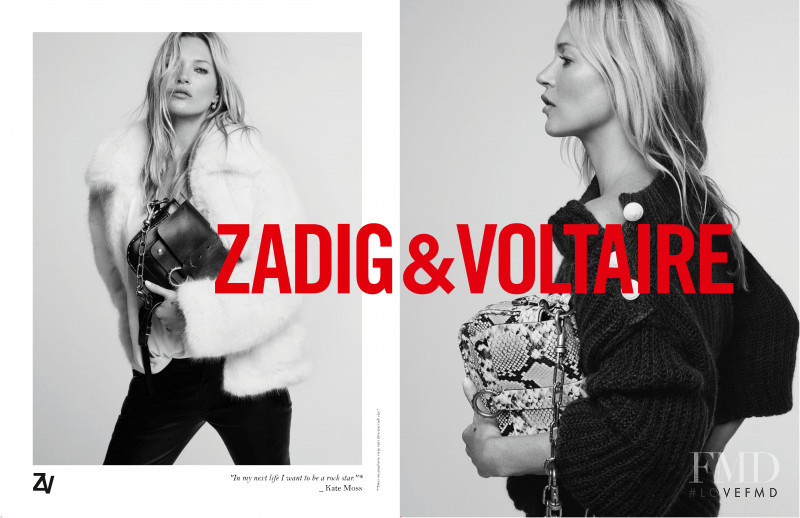 Kate Moss featured in  the Zadig & Voltaire advertisement for Autumn/Winter 2019