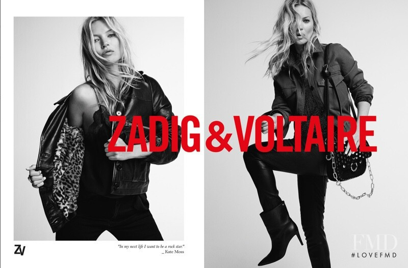 Kate Moss featured in  the Zadig & Voltaire advertisement for Autumn/Winter 2019