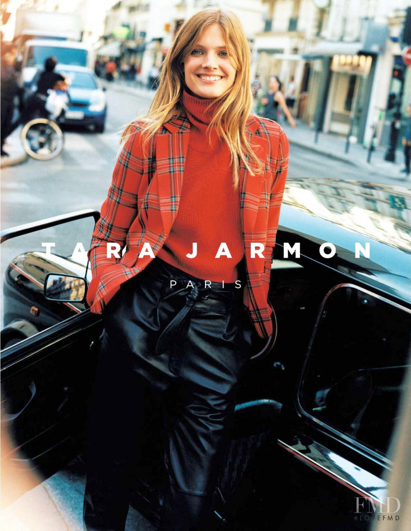 Constance Jablonski featured in  the Tara Jarmon advertisement for Autumn/Winter 2019