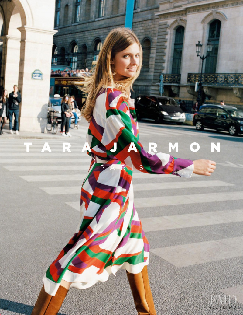 Constance Jablonski featured in  the Tara Jarmon advertisement for Autumn/Winter 2019