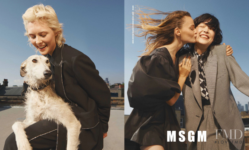 Florence Hutchings featured in  the MSGM advertisement for Autumn/Winter 2019
