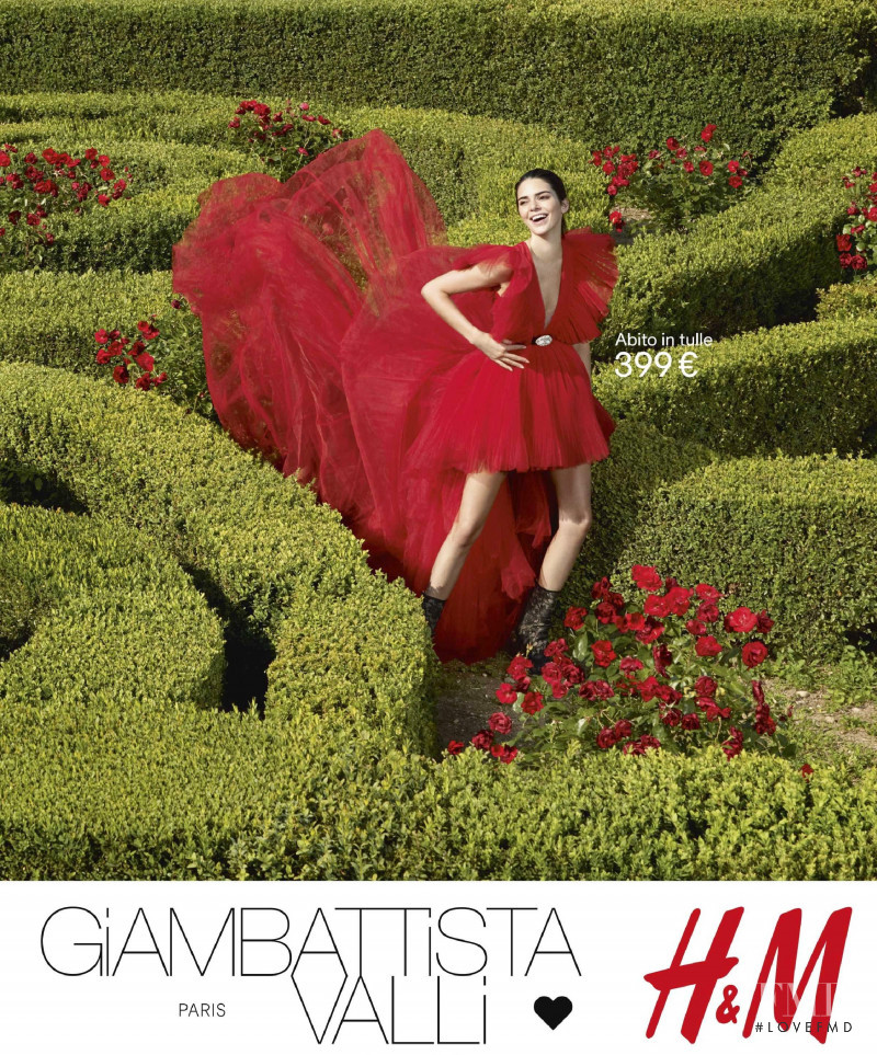 Kendall Jenner featured in  the H&M x Giambattista Valli advertisement for Autumn/Winter 2019