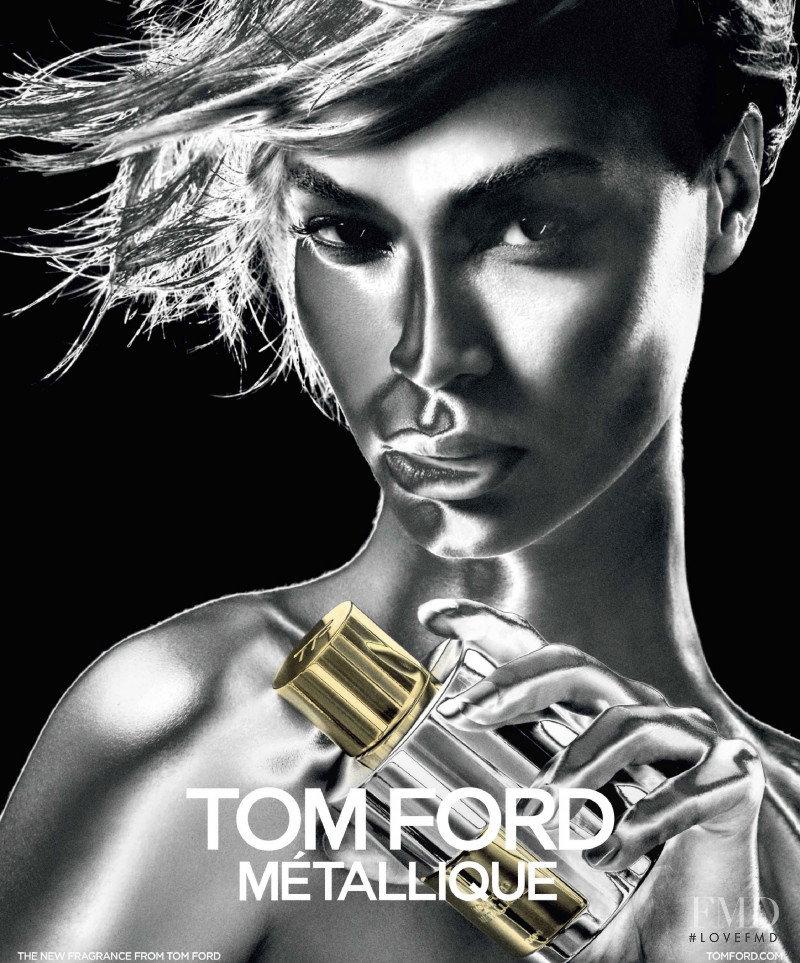 Joan Smalls featured in  the Tom Ford Beauty Metallique advertisement for Autumn/Winter 2019
