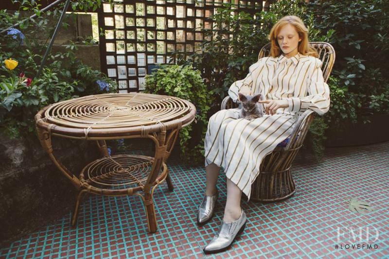 Emma Laird featured in  the Weili Zheng lookbook for Spring/Summer 2019