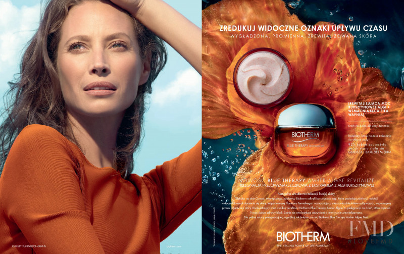 Christy Turlington featured in  the Biotherm advertisement for Autumn/Winter 2019
