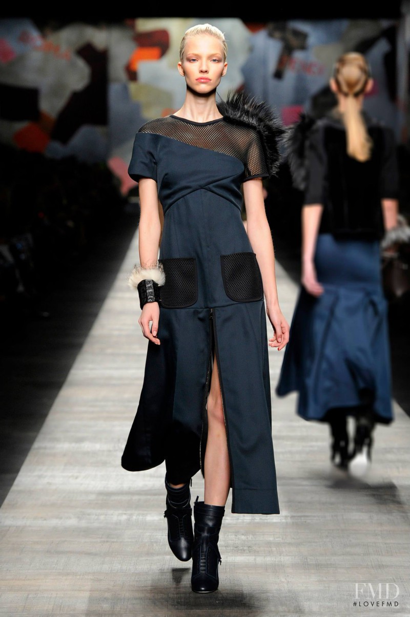 Sasha Luss featured in  the Fendi fashion show for Autumn/Winter 2014