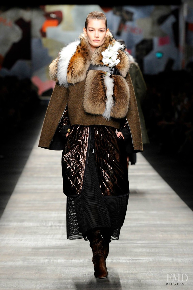 Ophélie Guillermand featured in  the Fendi fashion show for Autumn/Winter 2014
