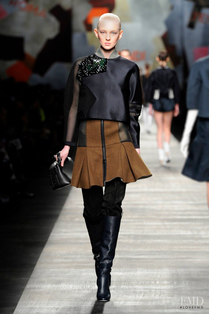 Nastya Sten featured in  the Fendi fashion show for Autumn/Winter 2014
